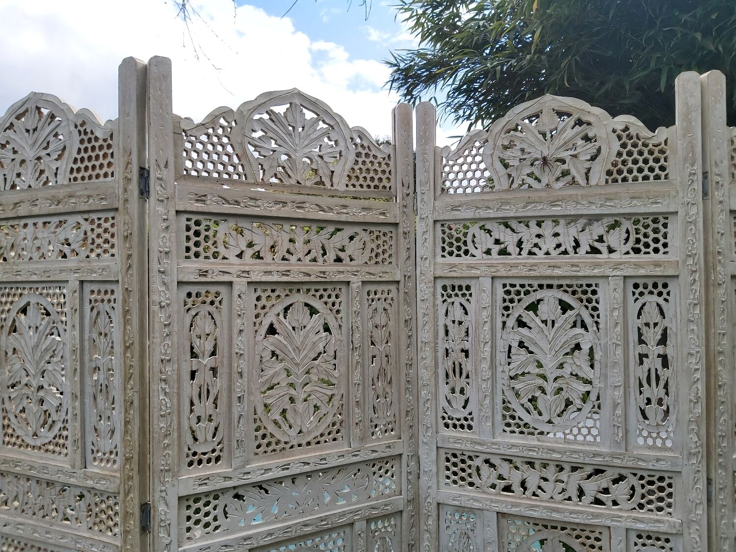 Carved wooden screen