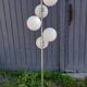 Lampadaire chrome 6 boules opalines