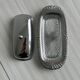 Metal butter dish with glass tray