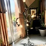 Lampadaire en fer forgé français, tournant du siècle