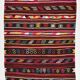 Burgundy Red Modern Pattern Kilim Rug, 162x313Cm