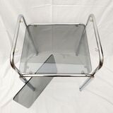 Design console 70 metal chromed smoked glass