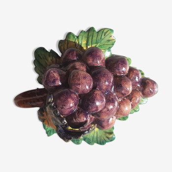 Grappe de raisin et feuille Faïencerie d'art de Malicorne