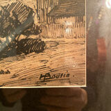 Encre de Chine originale, H. Boutin– vieux Nante (secteur cathédrale).