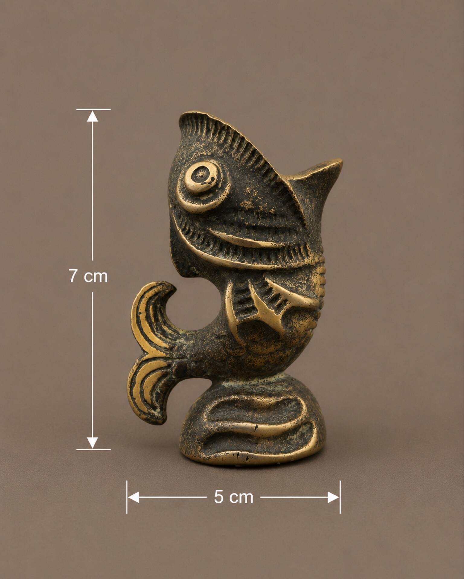 Zoomorphic Ashtray Sculpture in Patinated Brass - Vintage Mid-Century