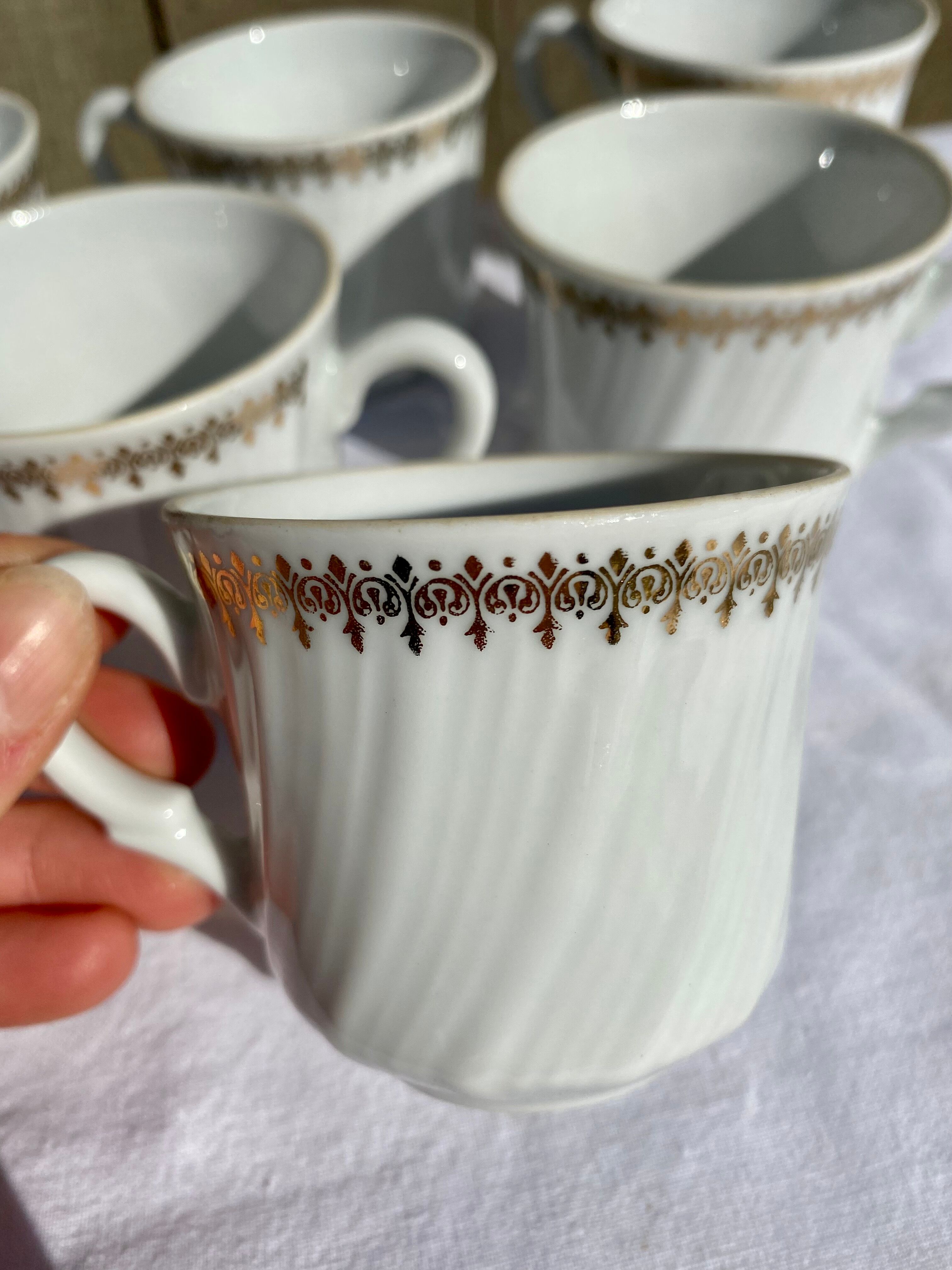 Set of 6 Apilco porcelain cups