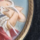 Pair of miniatures of the nineteenth century signed Jane after Fragonard