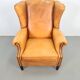 Vintage Sheepskin Leather Wing-Back Chair, 1970s