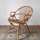Trio de fauteuils rotin vintage