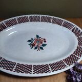 Ancien plat de service motifs fleurs  st amand vintage