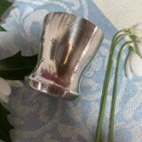 Antique silver metal egg cup