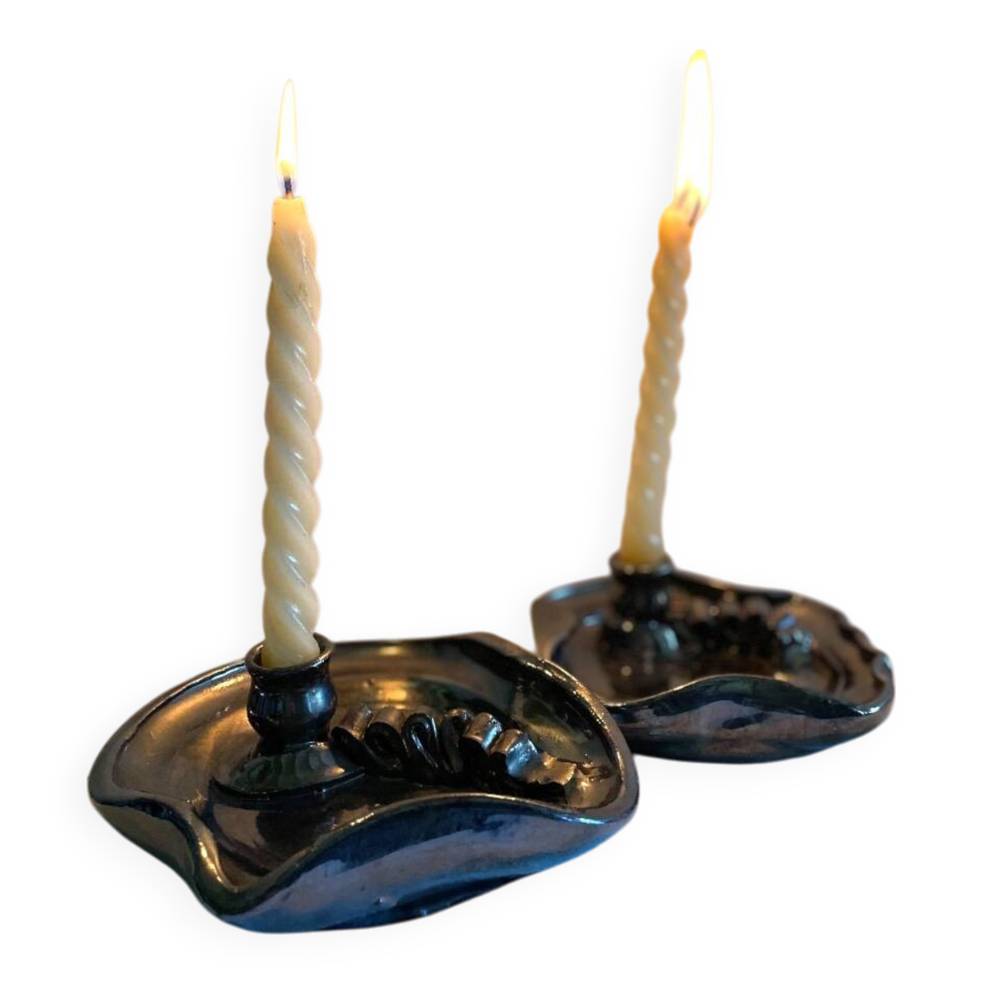 Vintage ceramic candle holders