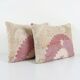 Set of 2 vintage embroidered cushion covers 36x56 cm