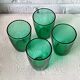 4 glasses 19 cl Retro emerald green tempered glass Arcoroc France