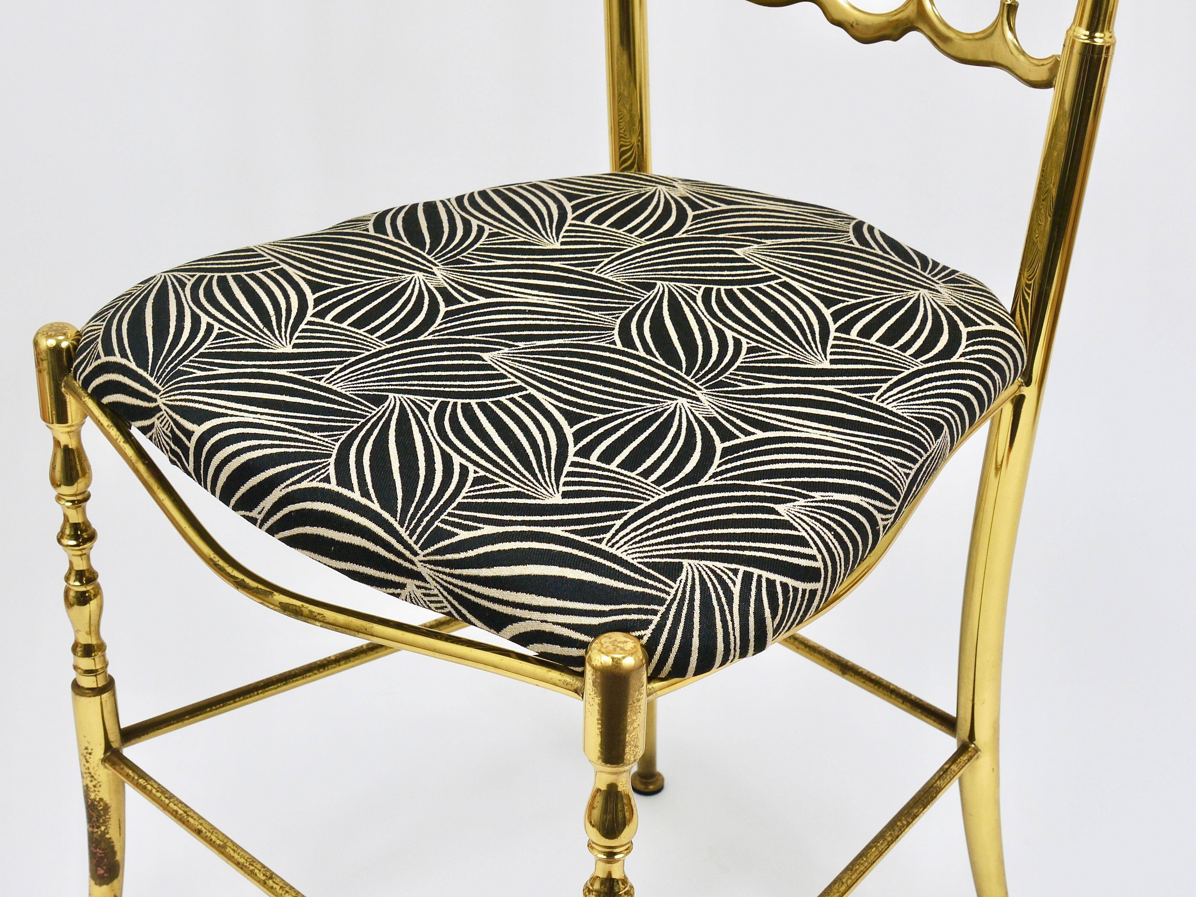 Mid-Century Chiavari Chair in Brass by Giuseppe Gaetano Descalzi, Italy, 1950s