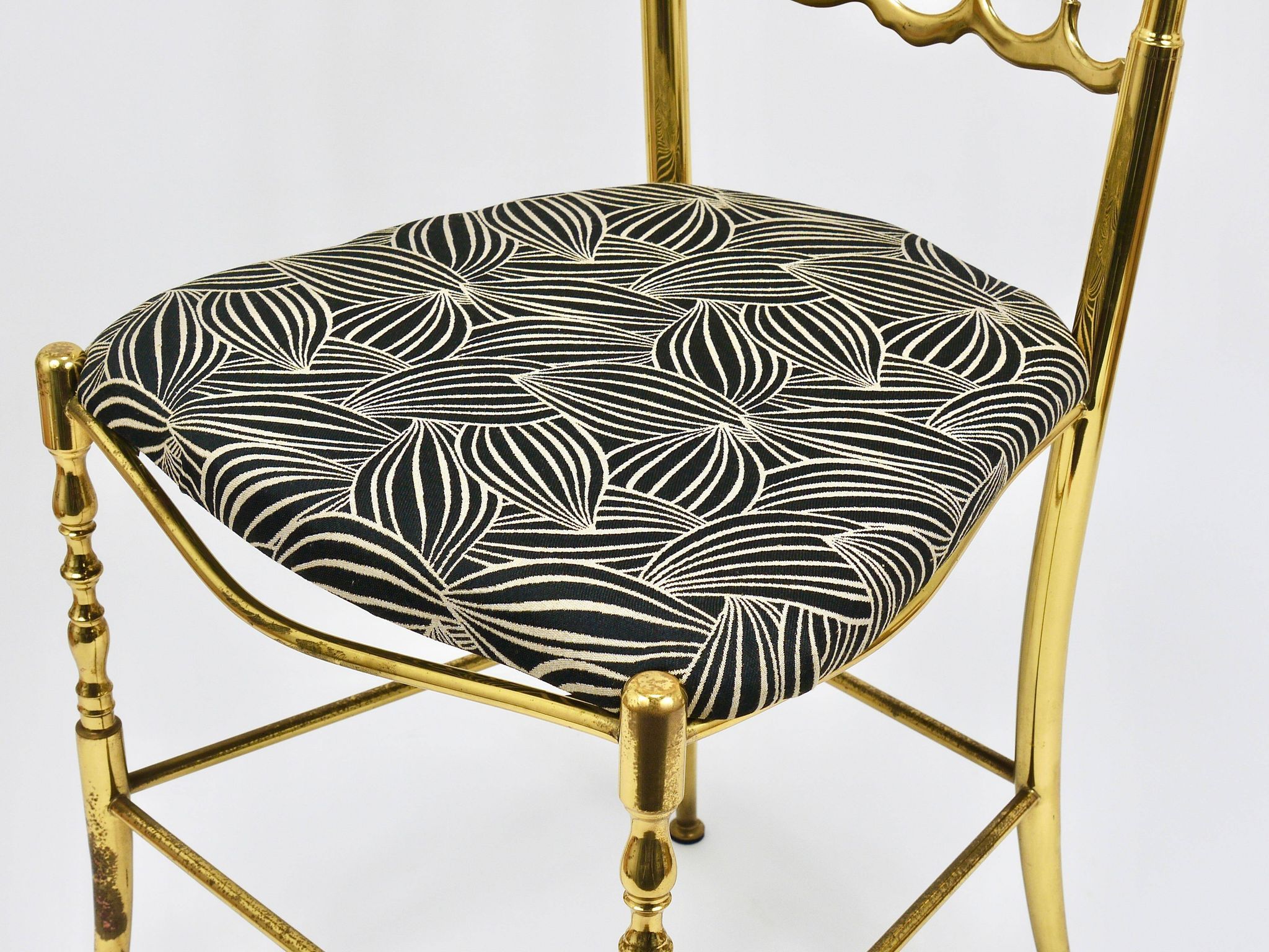 Mid-Century Chiavari Chair in Brass by Giuseppe Gaetano Descalzi, Italy, 1950s