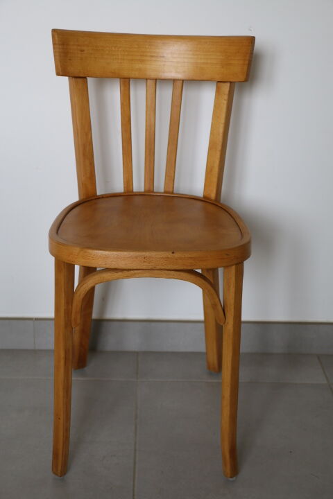 Série 8 chaises Baumann hêtre clair 1950