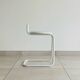 Tabouret blanc en metal et simili cuir