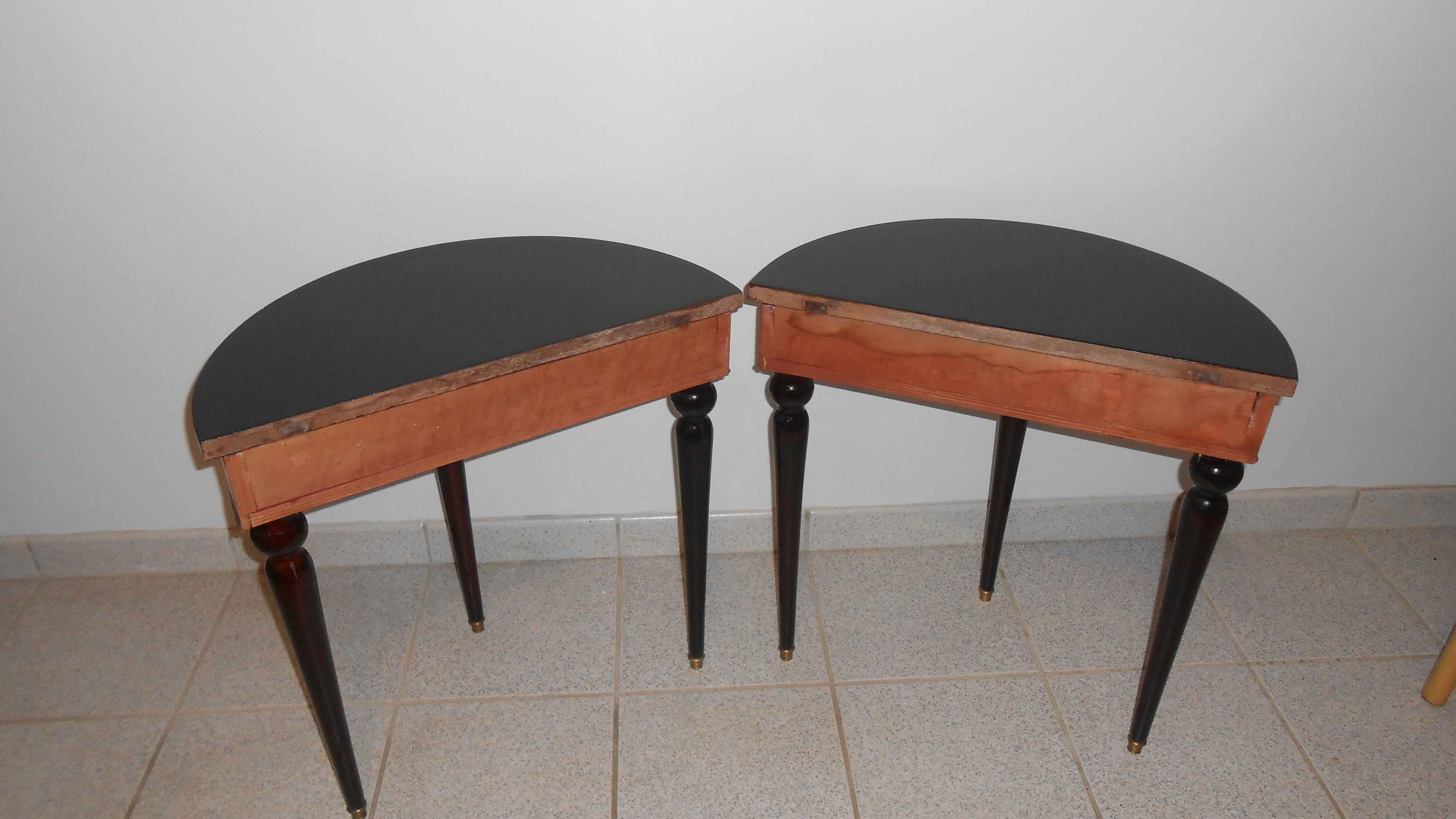 Pair of bedside half-moon