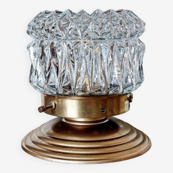 Vintage chiseled glass lamp