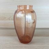 Peach pink glass vase