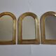 Set of three Moroccan brass mirrors in the form of arches, 43 cm