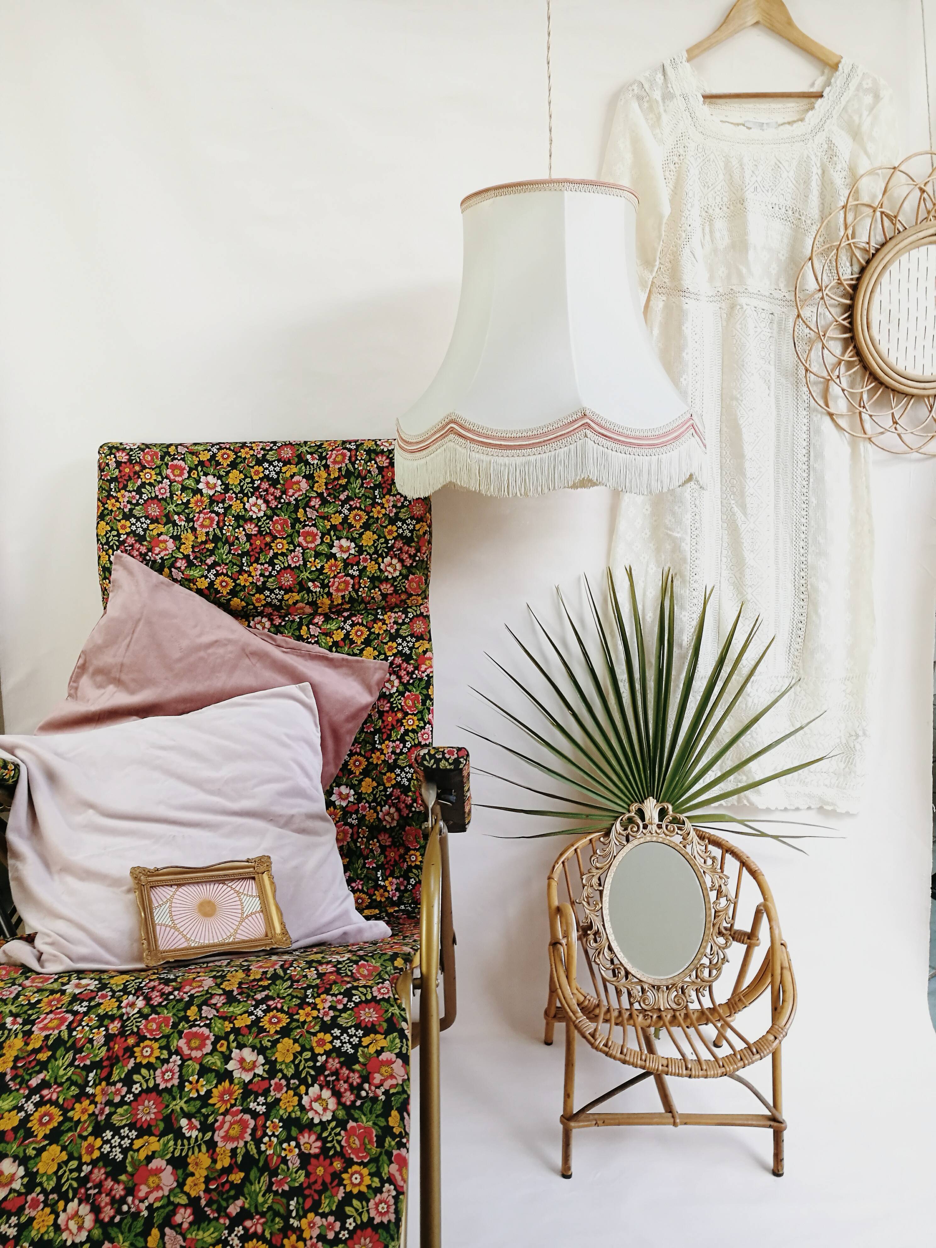 Vintage transat folding long chair