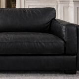 Canapé en cuir noir 3 places Poltrona Frau