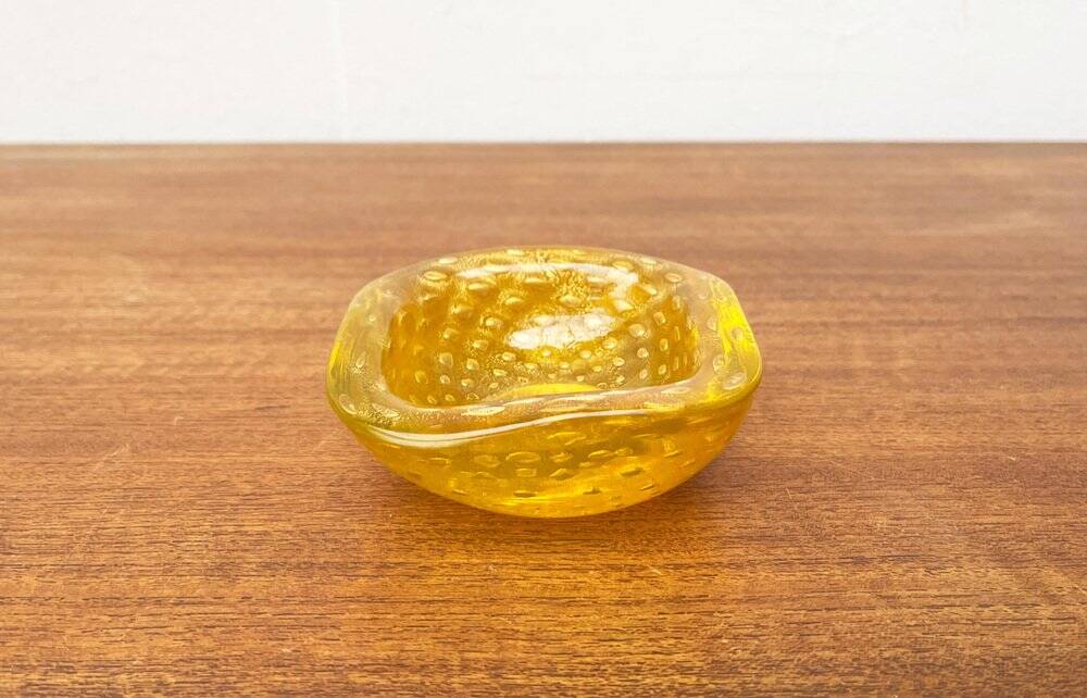Vintage Italian Bullicante Glass Bowl from Murano