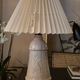 Rare Swedish decorative table lamp by Whiting, in white glazed ceramic, by Maggie Wibom.