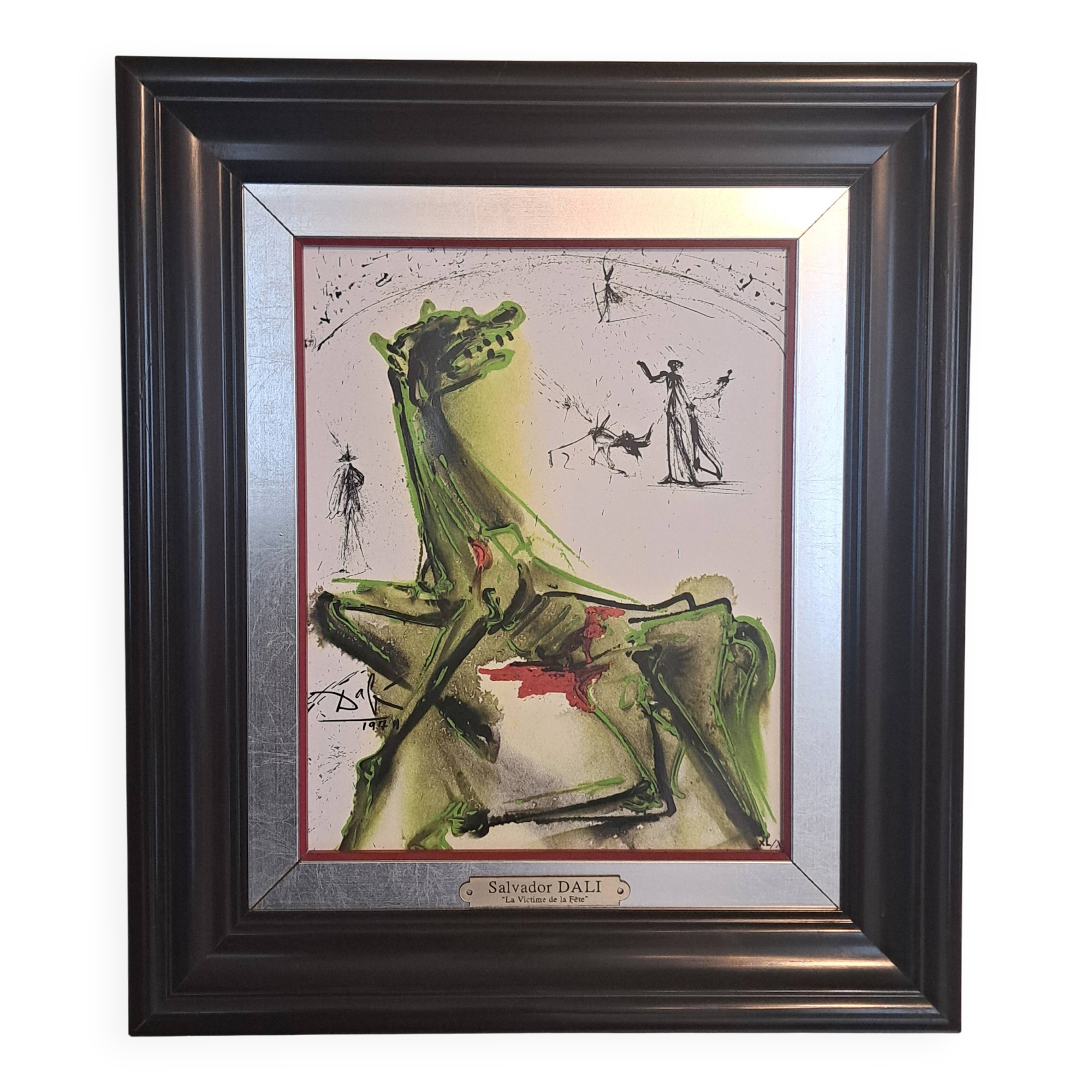 Ceramic tableau after Salvador Dali, signed.