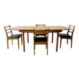 1960s Mid-Century dining table and dining chairs by Schreiber Furniture