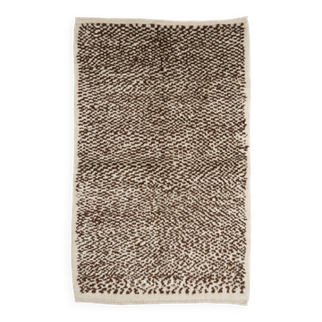 Handmade Tulu Rug, 100% Natural Un-Dyed Wool. Cream and Brown. Custom Options Available