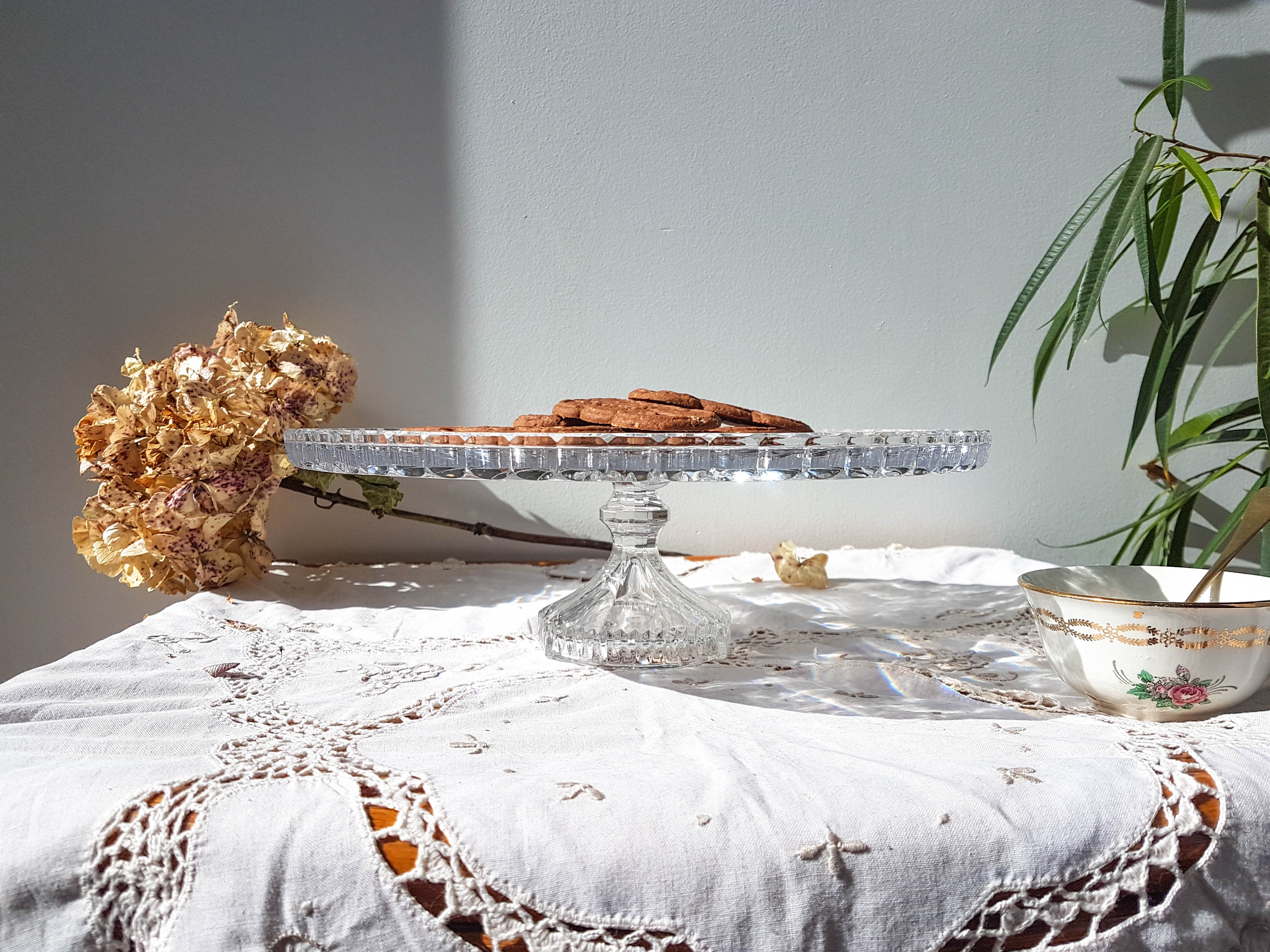 Vintage Crystal Pie Dish - Cut Crystal Serving Plate - Gateway - Centre d