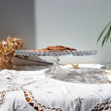 Plat à tarte en cristal vintage plat de service en cristal taillé ~ Présentoir à gateau ~ Centre d