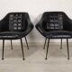 Vintage black skai armchairs