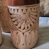 Carved ceramic cups