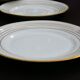 11 Dessert Plates in White Porcelain and Art Deco Gold