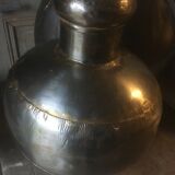 Pair of Radjasthan water bottles in polished metal