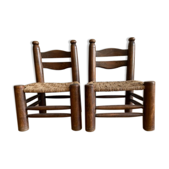 Pair of small wooden chairs