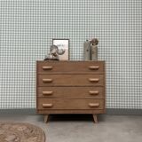 50s compass foot chest of drawers