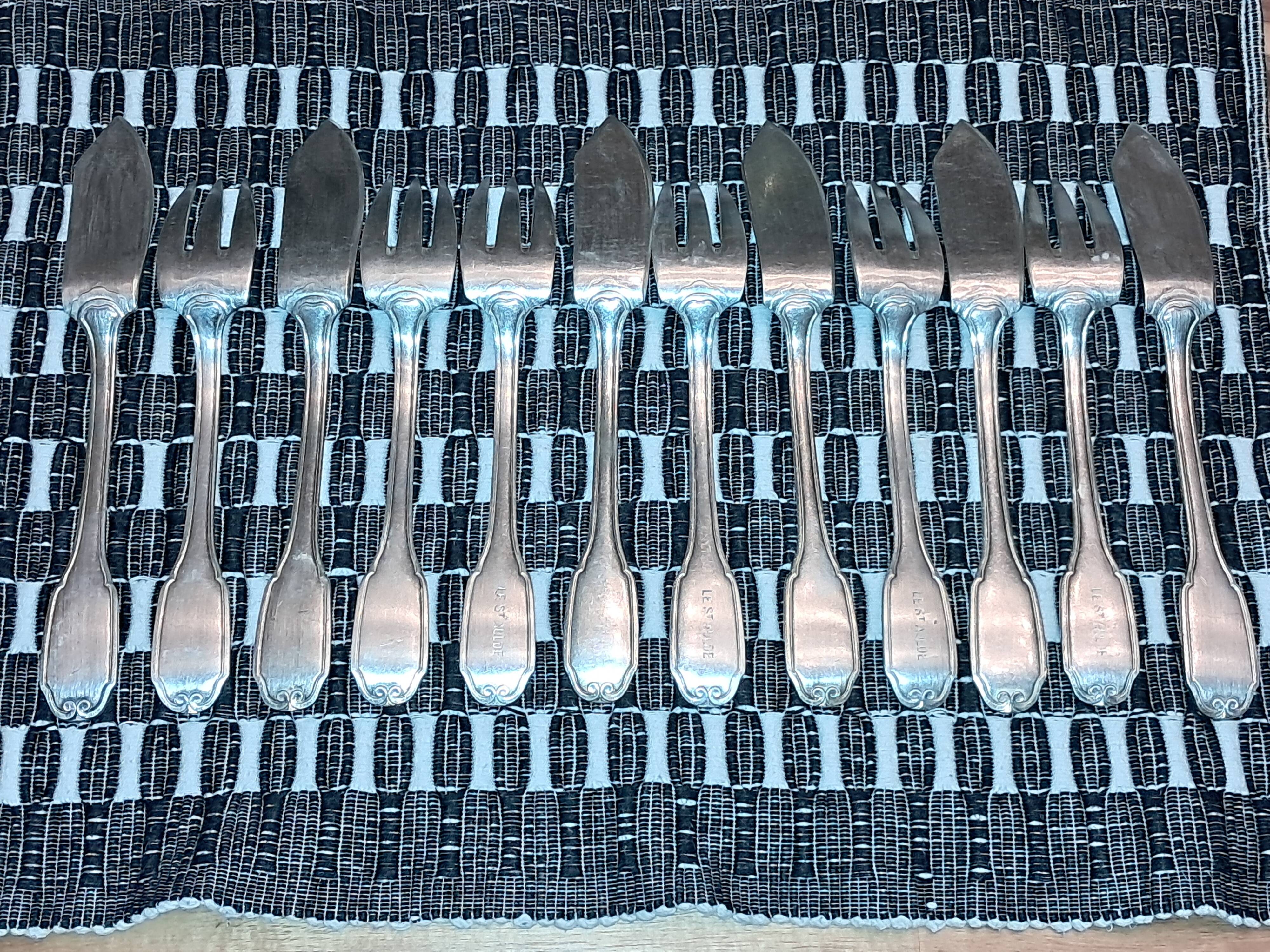 Silver-plated fish cutlery Orbille