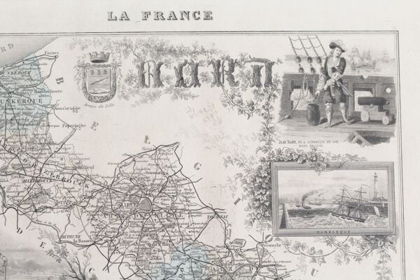 Carte de France encadrée