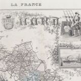 Old map of France framed