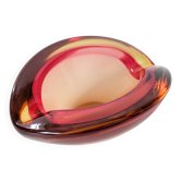 Vide-poche en verre Murano façon Sommerso Orange Rose