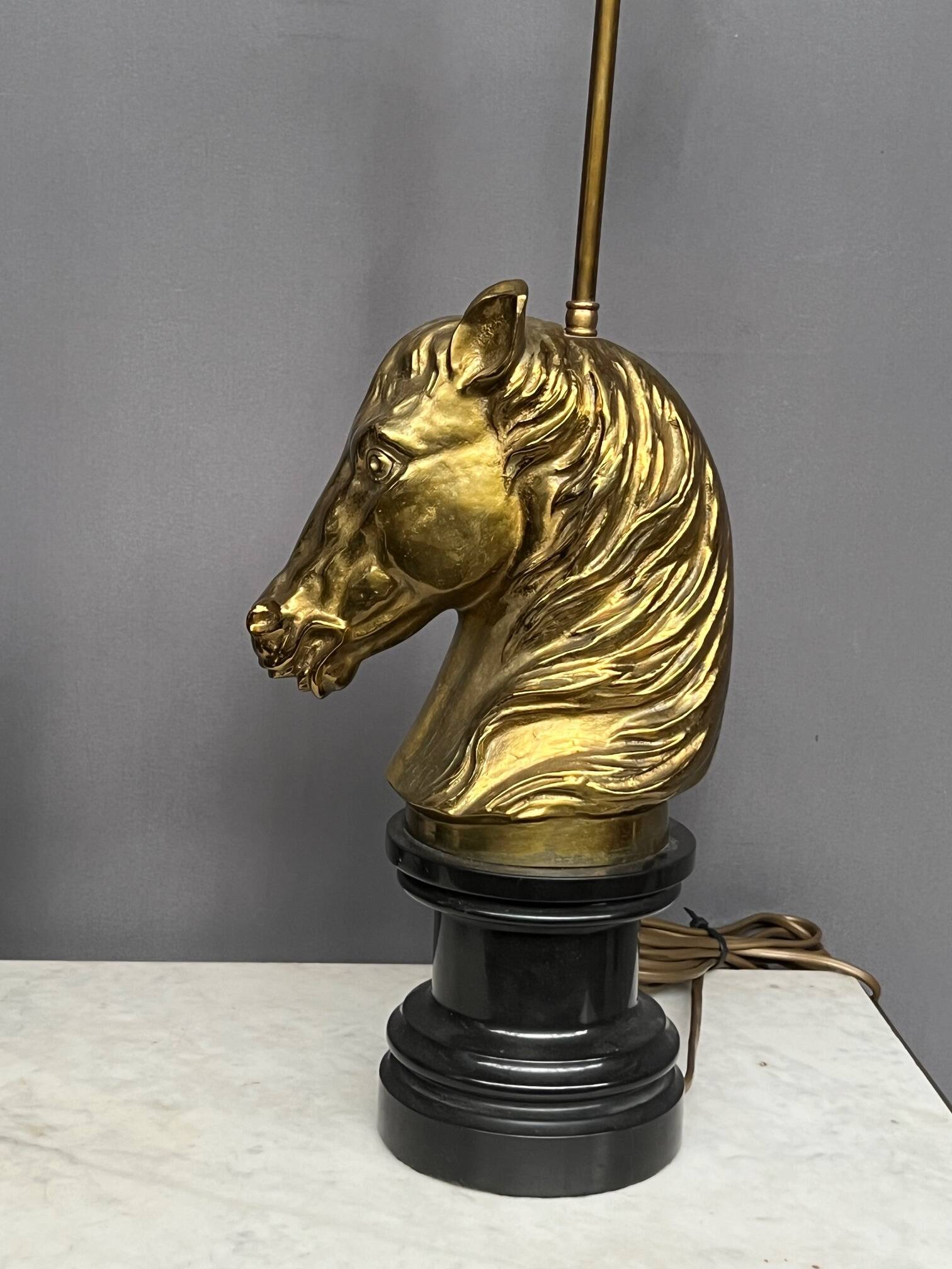 Pair of vintage lamps by Maison Jansen. Solid bronze, marble base.