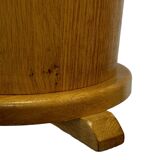 Vintage umbrella holder in oak basket storage design of the 1960s minimalist design