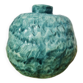 Turquoise round vase 1970 signed