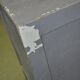 Vintage grey painted pine chest of drawers, 1950s, industrial style, 4 drawers.