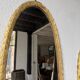 Pair of oval mirrors 1900 gilded stucco